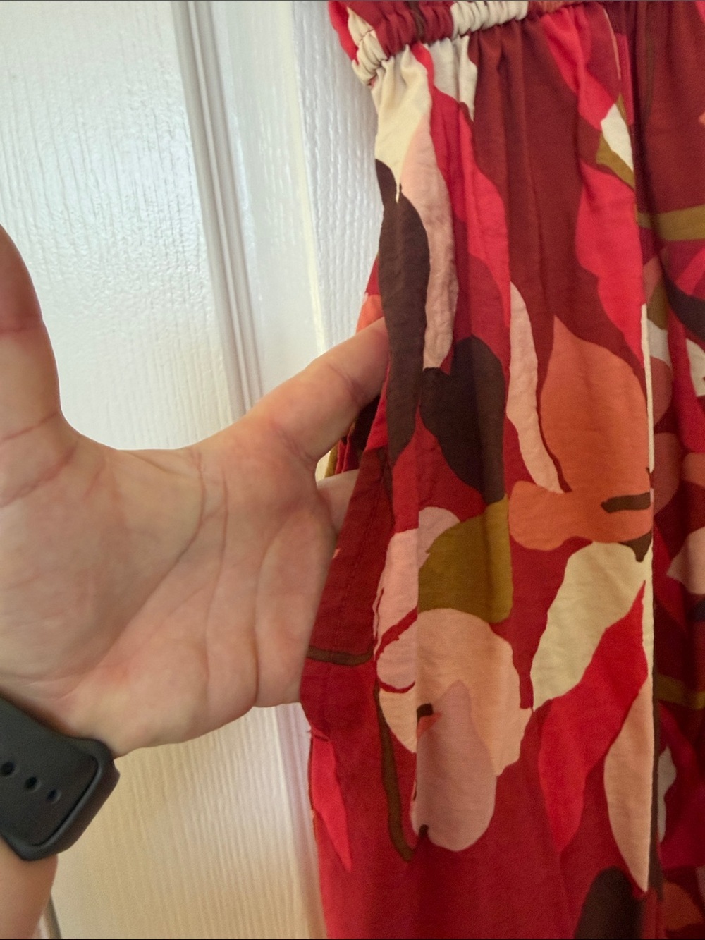 a new day Red Floral Smocked Maxi Dress - Picture 5 of 8